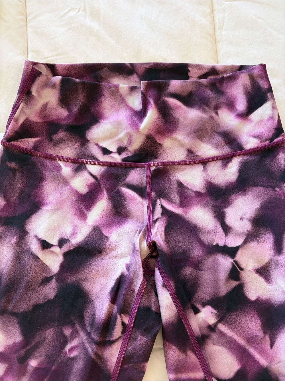 lululemon athletica Purple and White Marble-Print Leggings